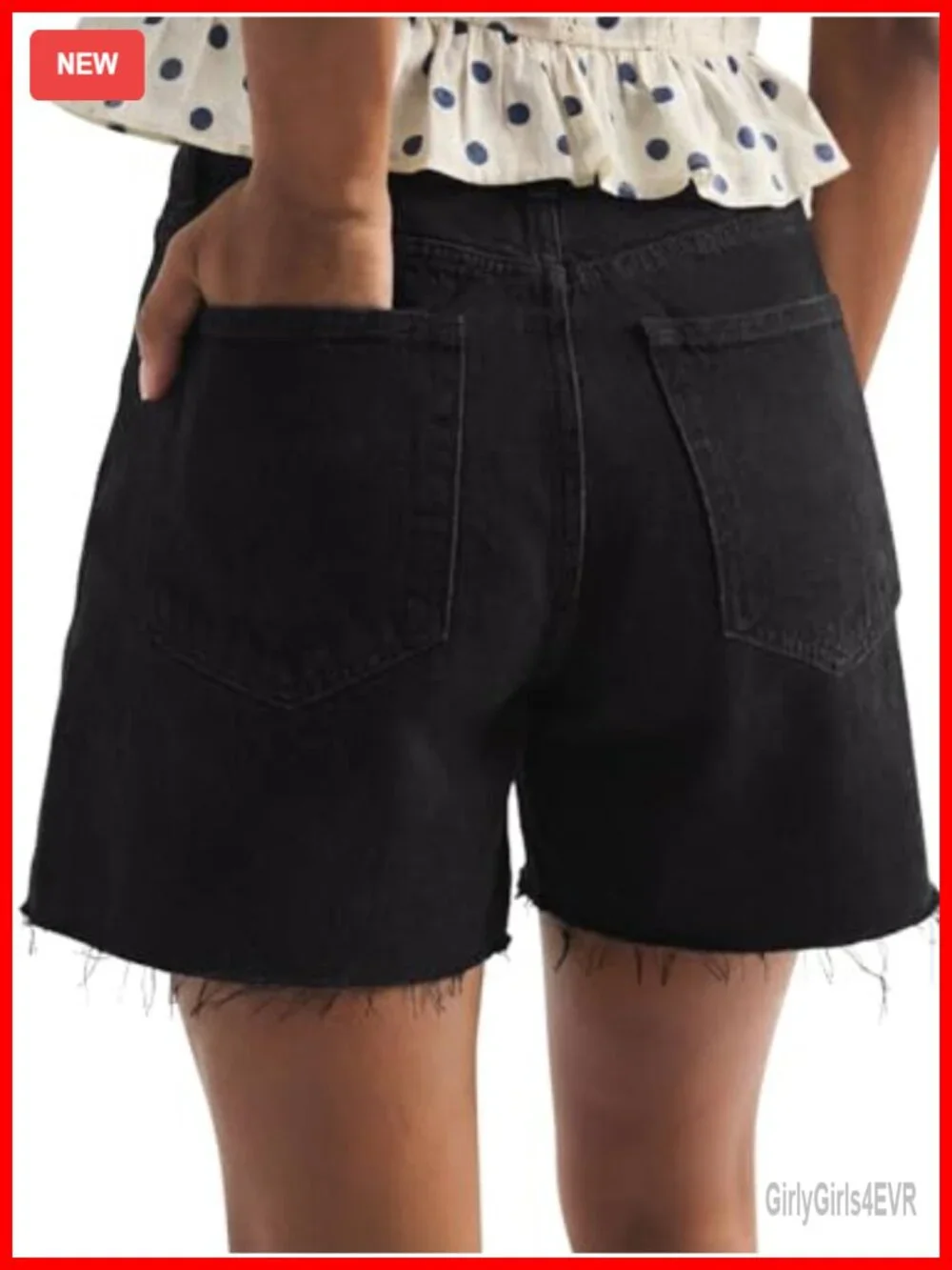 High Waisted Ripped Jean Shorts for Women, Frayed Hem Casual Denim Jorts